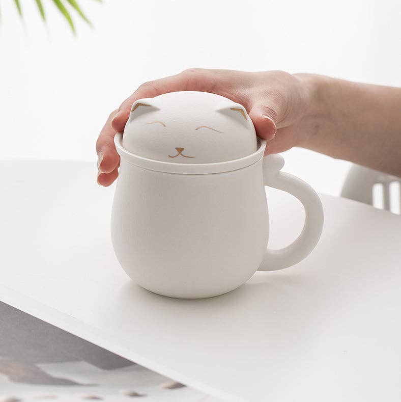 Gohobi （We cover U.S. import duties） - Wholesale Tea Set - Gohobi Lucky Black & White Cat Tea Cup With Infuser19