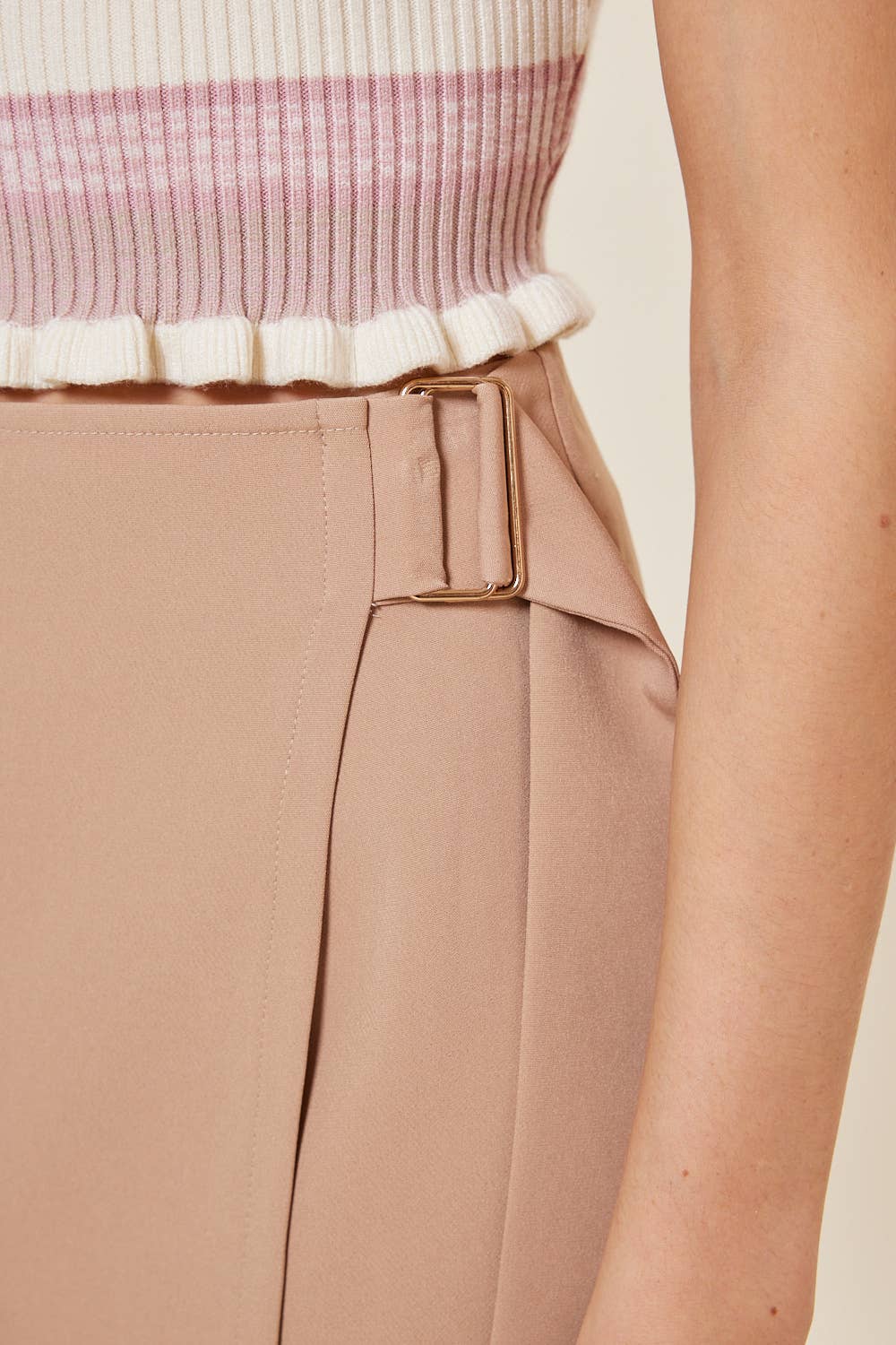 idem ditto - Wholesale Skirt - Women's - CLASSIC WRAP MINI SKIRT WITH ATTACHED BELT BUCKLE17