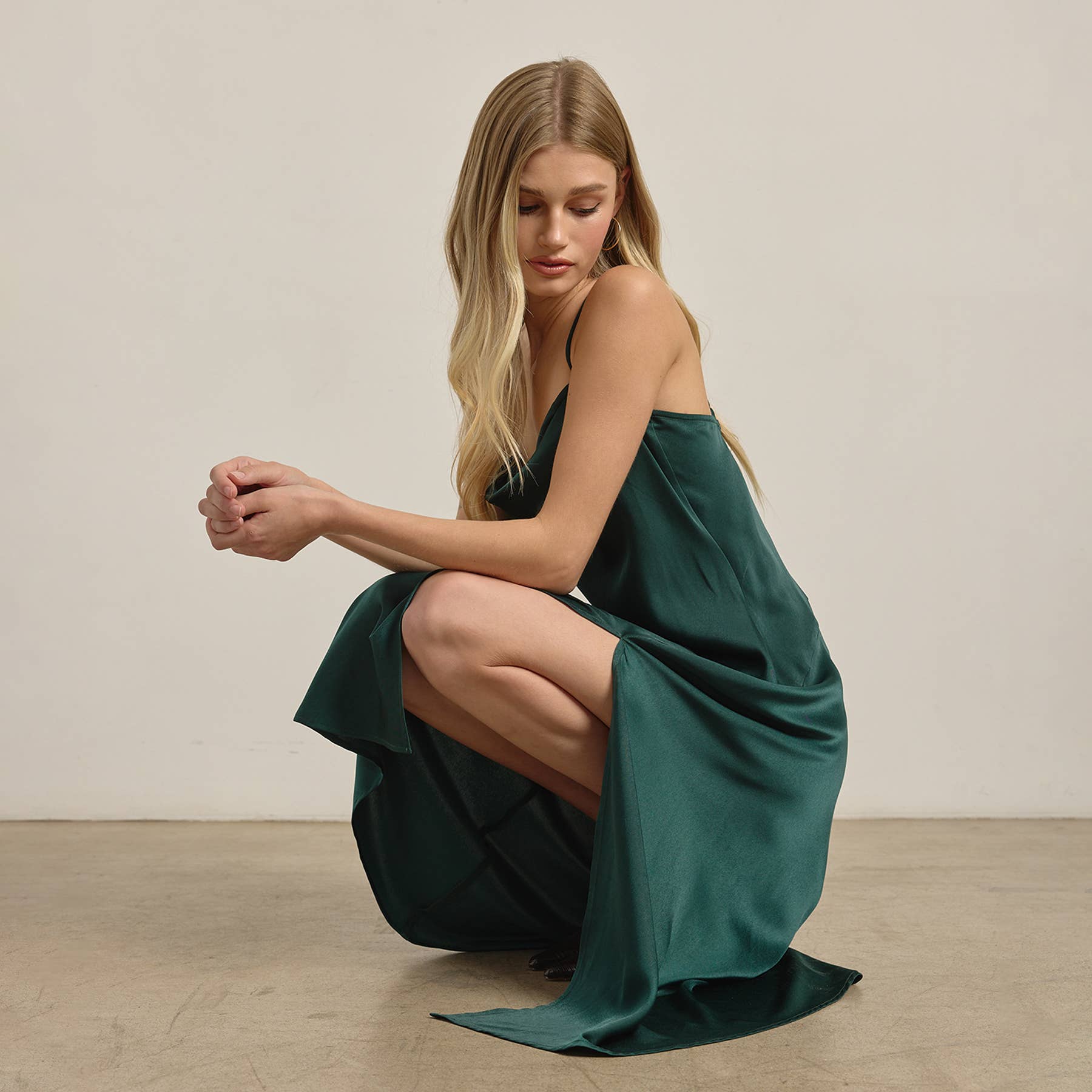 RAISONNEL - Wholesale Dress - Women's - Satin Drape Slip Dress - RD12020