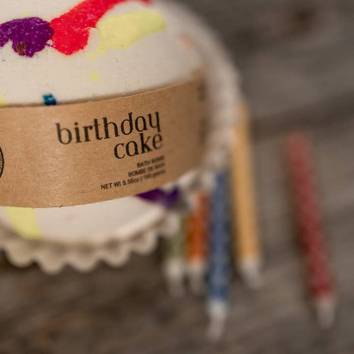 Birthday Cake Bath Bombs for wholesale by BelleRose Bath Company