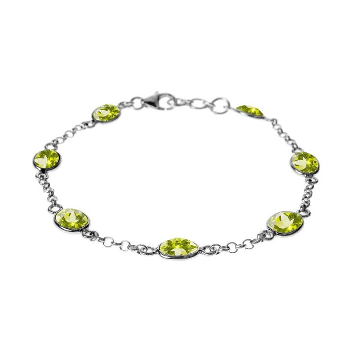 Kali Ma Designs - Sterling Silver Jewellery – wholesale Link & chain bracelet – Bridget chain linked peridot faceted bracelet0