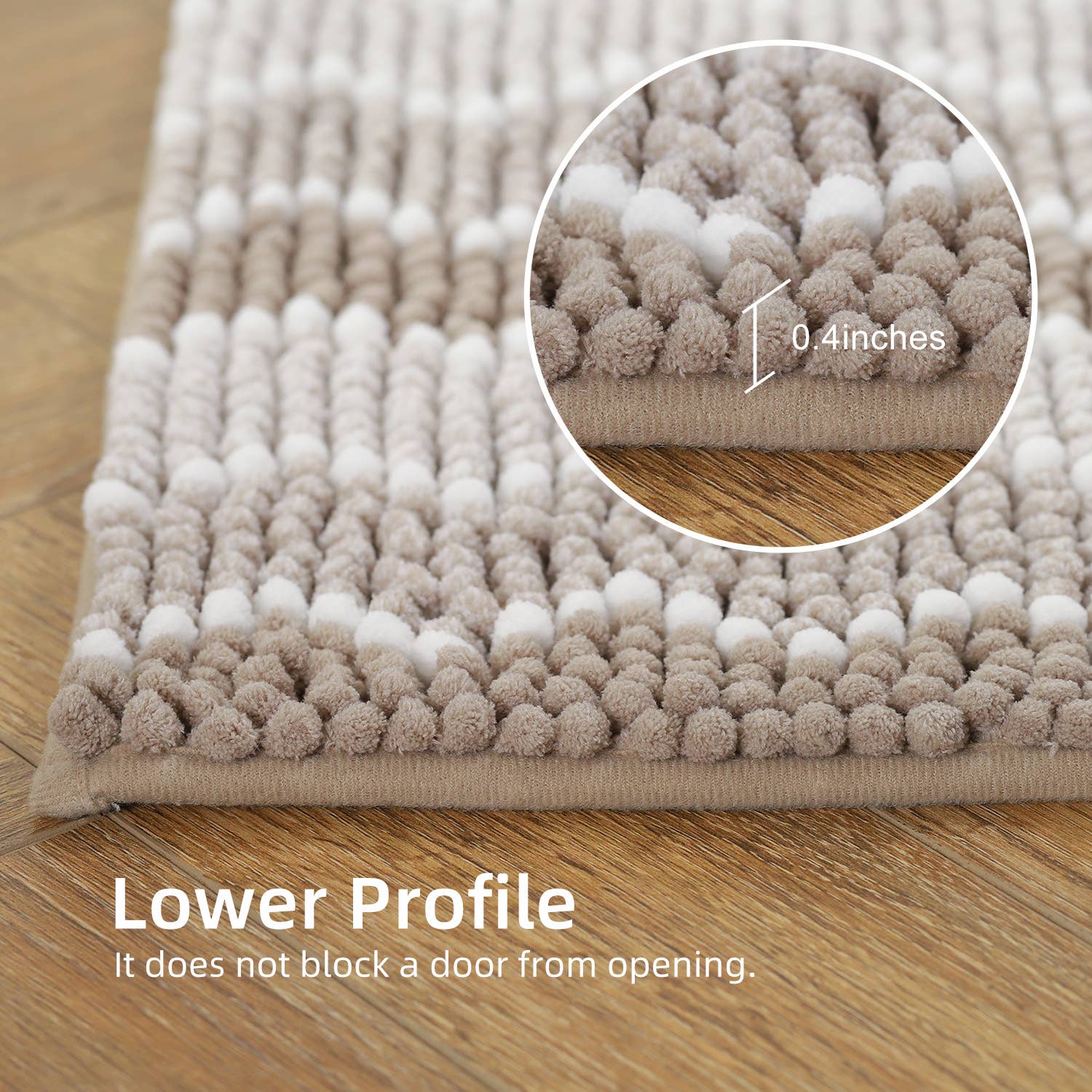 Kasentex – Tapete de banho por atacado – Tapete de Banheiro Macio de Chenille com Design Geométrico Antiderrapante3