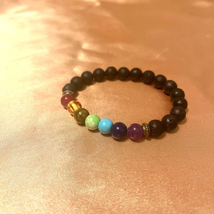 Angels Apoth-a-fairy - Vendita all'ingrosso Bracciale con perline - Bracciale 7 Chakra + Pietra Lavica