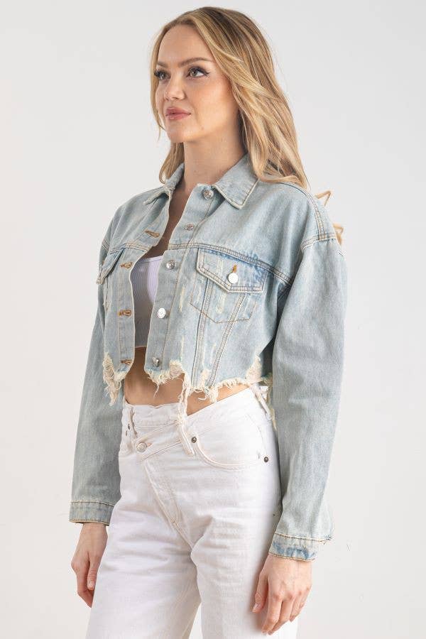 Trio Urban - Wholesale Denim Jacket - Women's - New York Collage (I ♥ NY) Crop Denim Jacket6