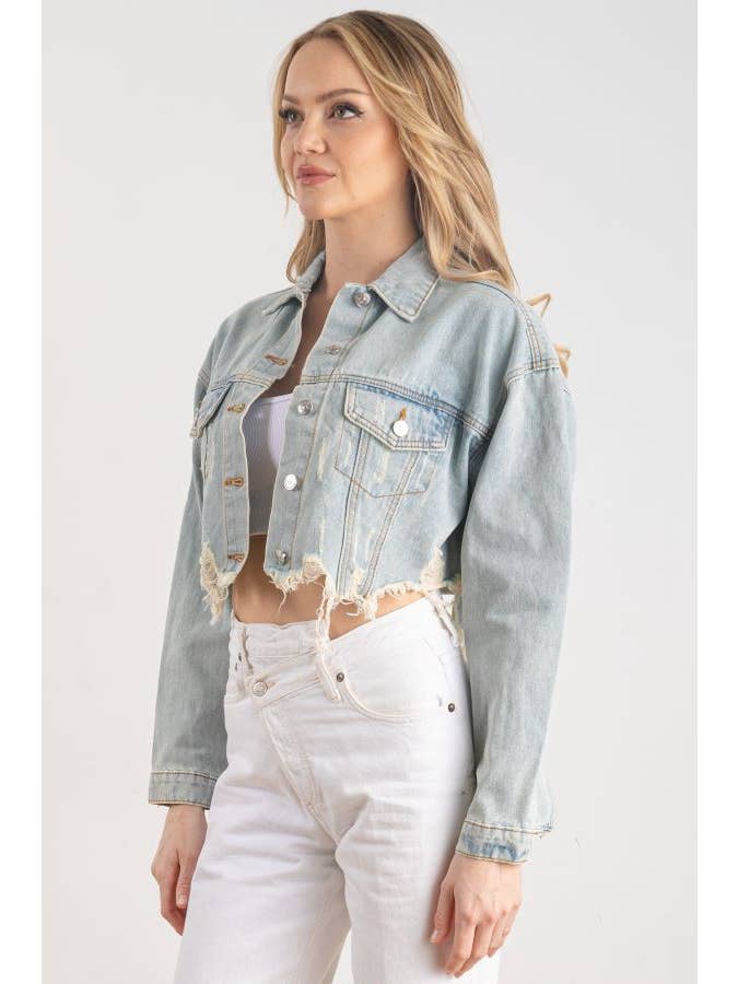 Trio Urban - Wholesale Denim Jacket - Women's - New York Collage (I ♥ NY) Crop Denim Jacket6