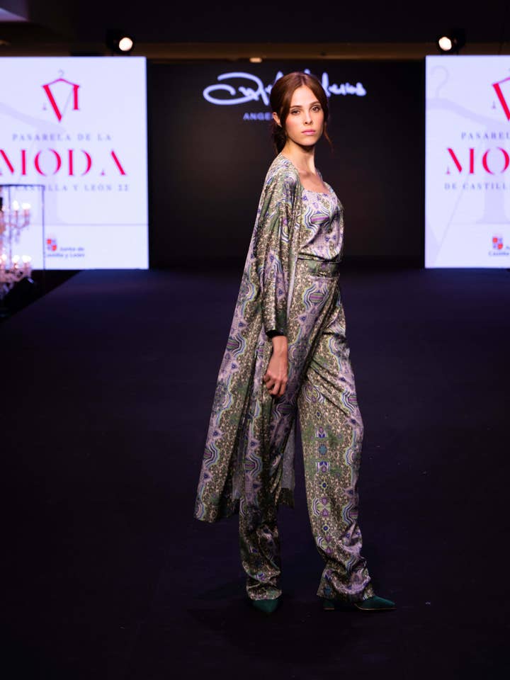 PRINTED SATIN CAFTAN for wholesale by ANGEL IGLESIAS