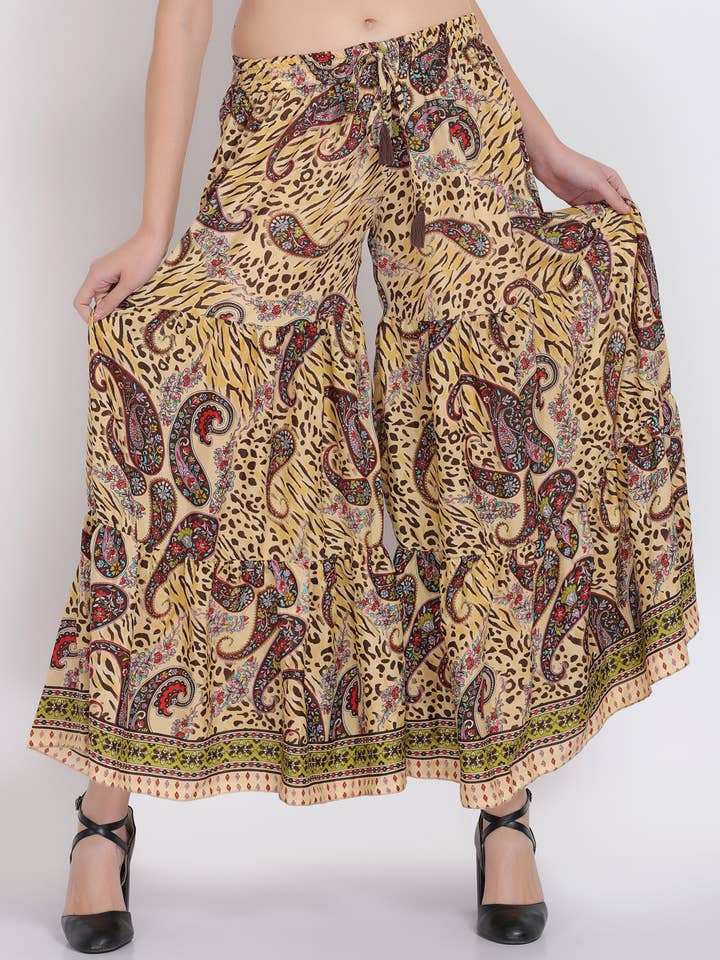 Kvinder Casual Blomsterprint Brede Bukseben Palazzo Bukser Lot for engroshandel hos Wevez