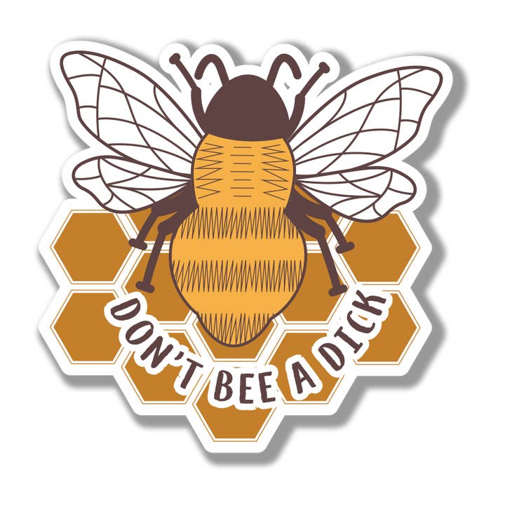 Banana Travels Press – wholesale Klistermärke – Bee inte en kukklistermärke | Bee klistermärke | Honeycomb Bee Stick
