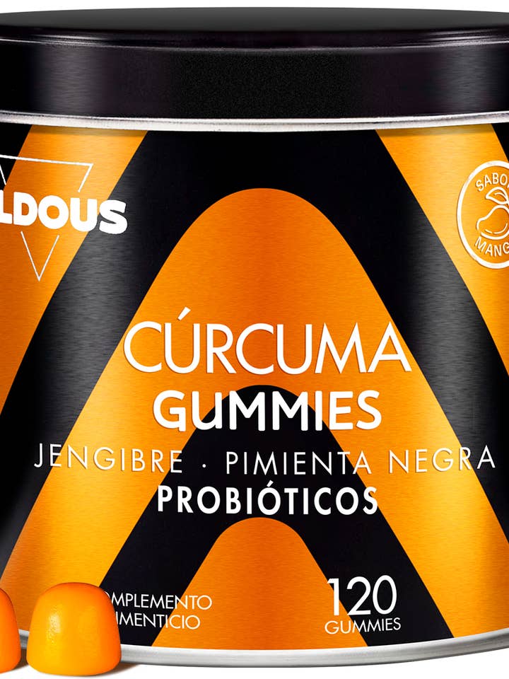 Cúrcuma, Jengibre, Pimienta Negra y PROBIÓTICOS - 120 gummy para venta al por mayor de Aldous Bio