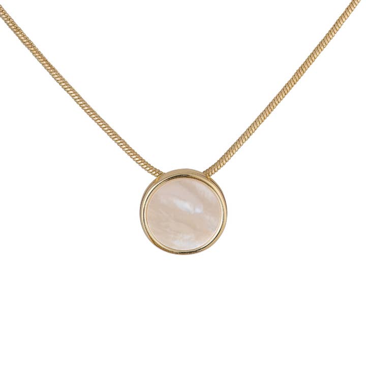 dana point circle necklace mother of pearl for wholesale by The Beach and Back