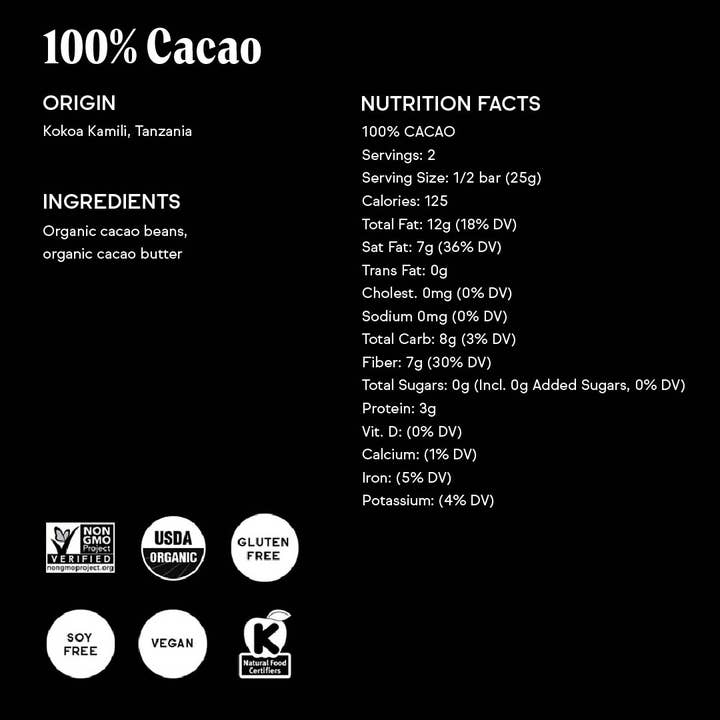 Raaka Chocolate - Wholesale Chocolate Bar - 100% Cacao (No Added Sugar) Chocolate Bar4