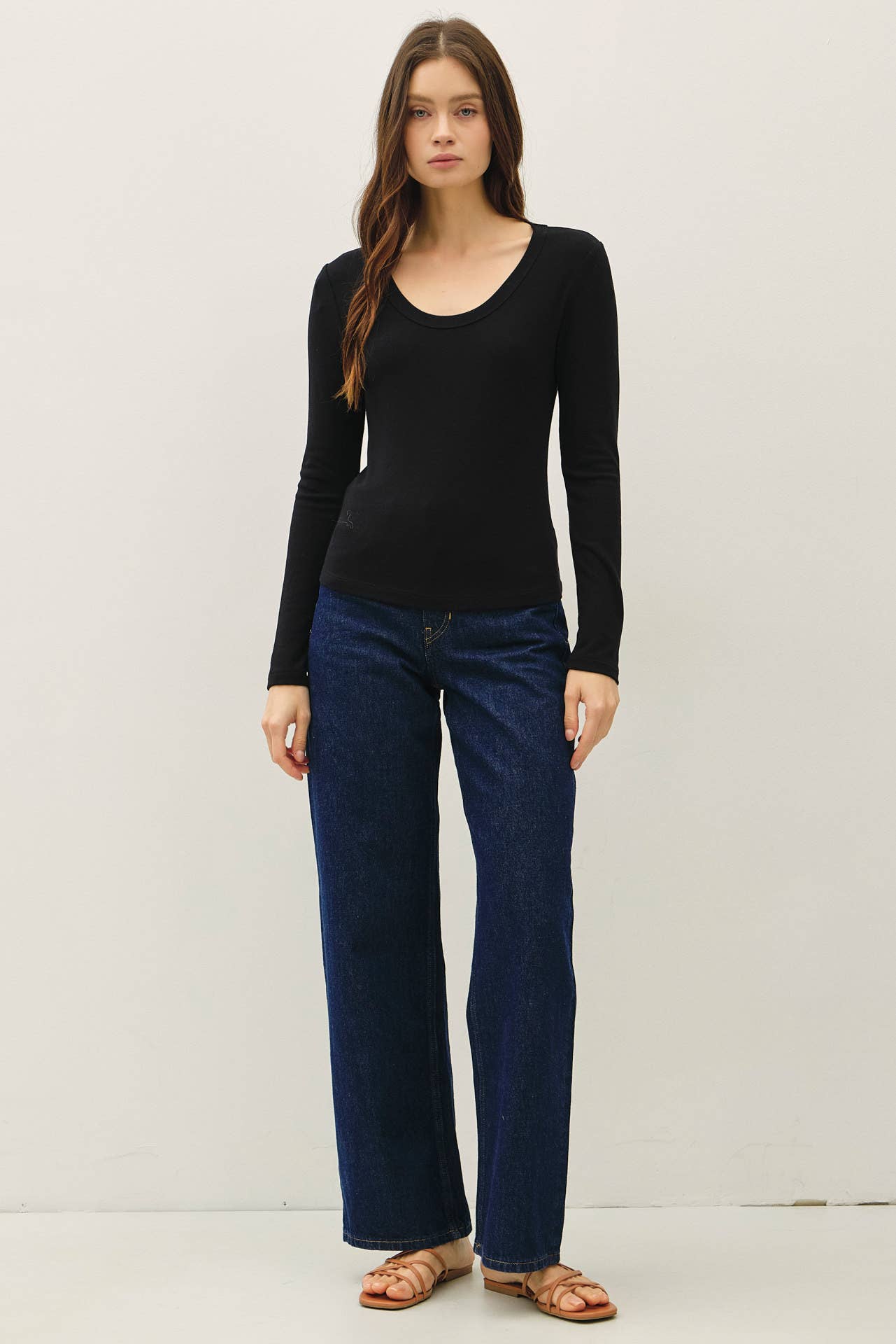 Be Cool - Wholesale Knit Top - Women's - SOFT JERSEY U NECK LONG SLEEVE21