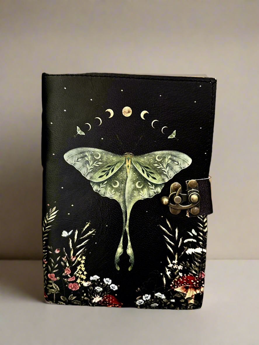 SunlitSage - Wholesale Journal/Diary - Luna Moth Journal | Leather Journal | Blank Vintage Notebook2