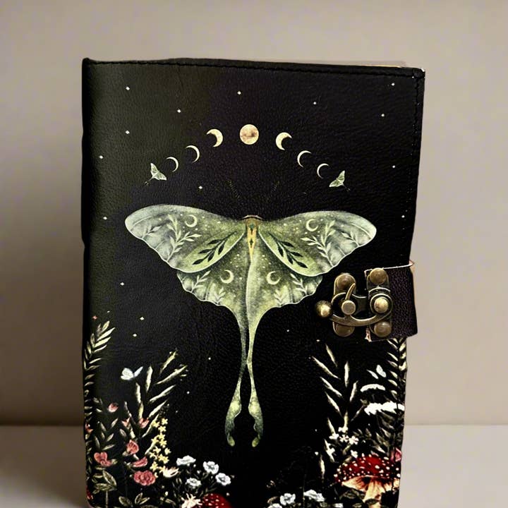 SunlitSage – wholesale Journal och dagbok – Luna Moth Journal | Läderjournal | Tom Vintage Anteckningsbok2