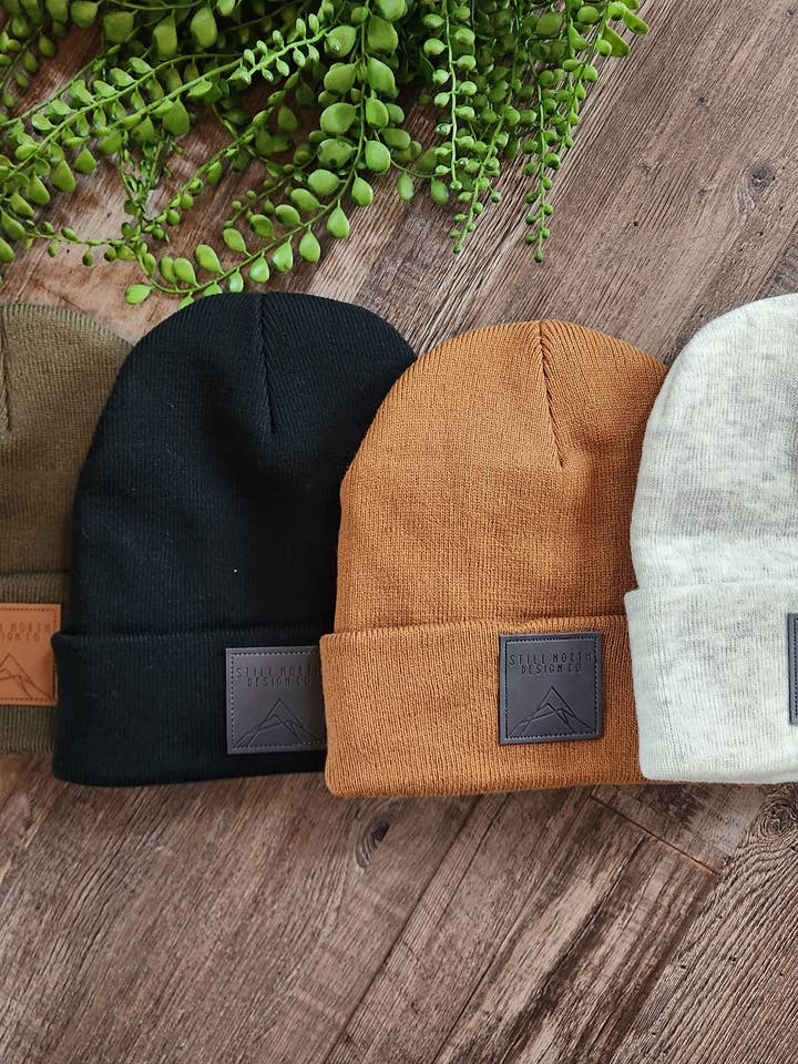 LEATHER PATCH TOQUE for wholesale by Still North Design Co