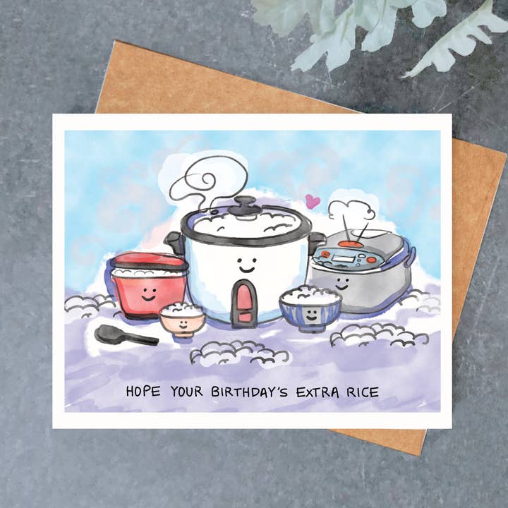 Rice Cooker Birthday Card for wholesale by Brightspot Design