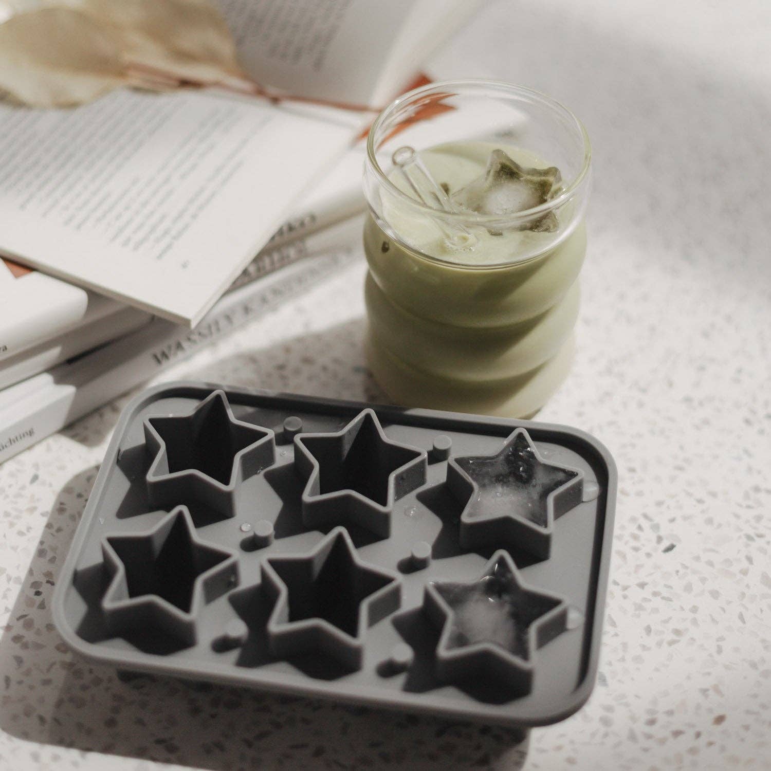 Eulenschnitt - Wholesale Ice Tray/Mold - Ice cube mold stars gray (pack of 6 pcs.)6