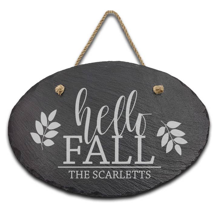 Slate Outdoor Address Sign | Hello Fall for wholesale by Etchey