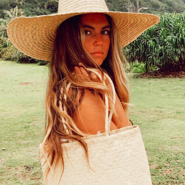 Rattan Shoulder Tote Bag for wholesale by Seven Island