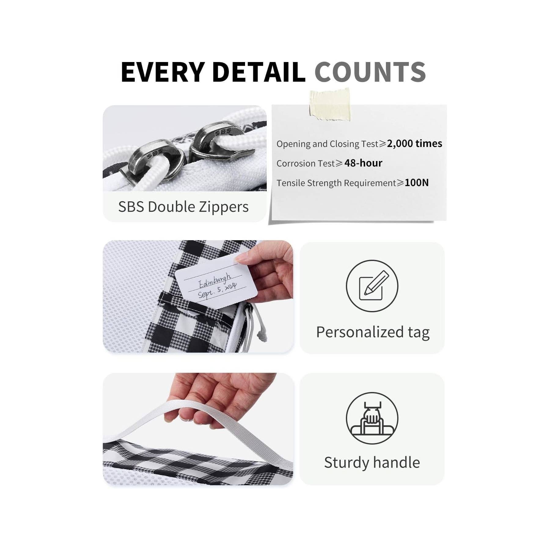 wandf – Engroshandel Pakkeemballage – 6 stk. kuffertorganisatorposer med mærke til rejsetilbehør66