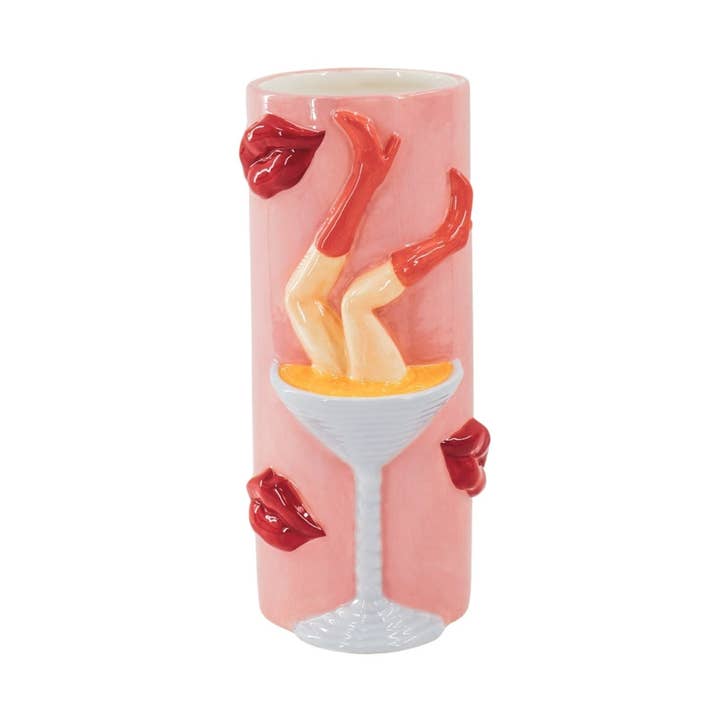 Vaso per Fiori - Vaso Pornstar Martini - Ceramica - Rosa/Rosso - 14x12,5x28 cm per la vendita all'ingrosso da parte di Housevitamin bv