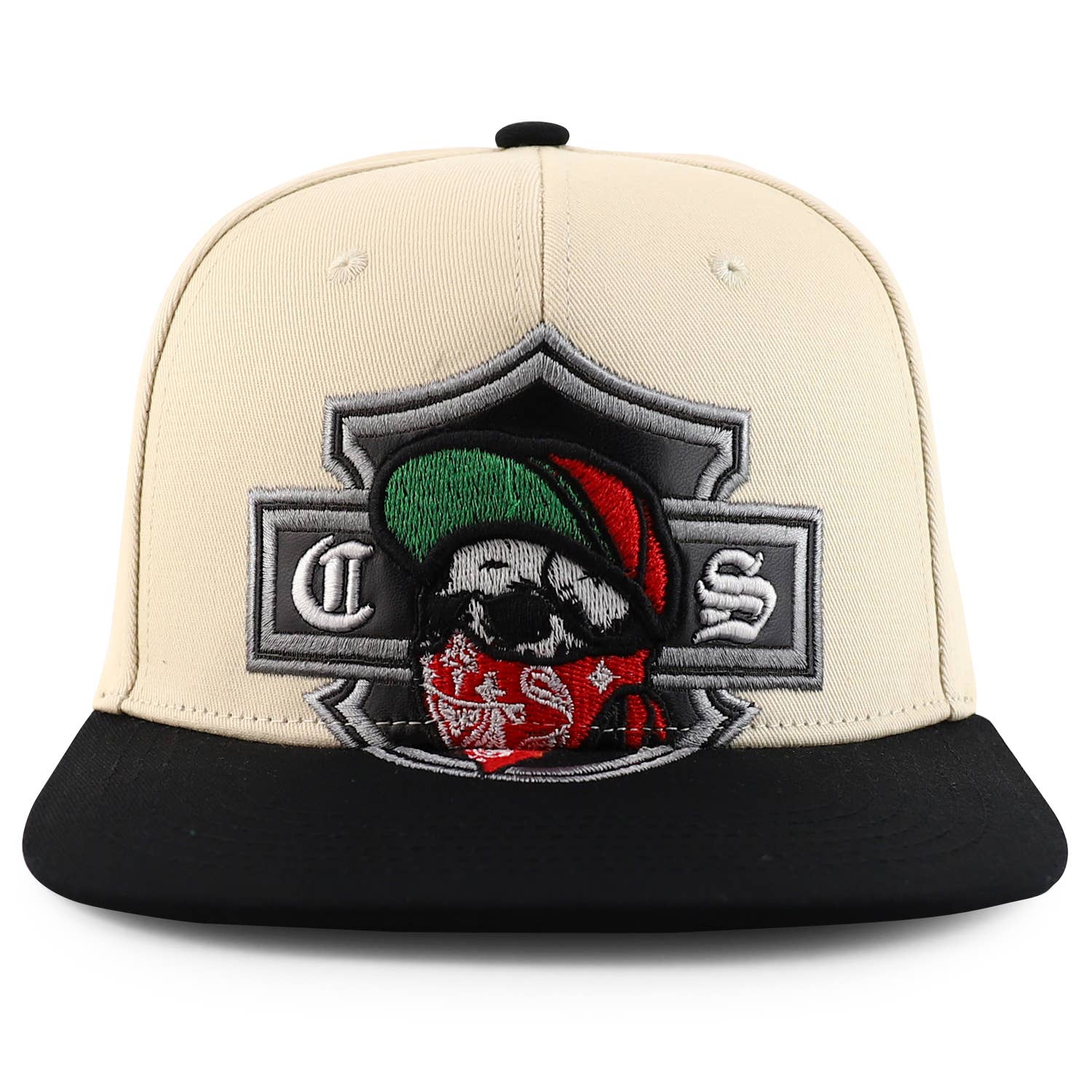 Trendy Apparel Shop - Venta al por mayor Gorra snapback - Hombre - Gorra Snapback con diseño de calavera chicana y pico plano bordado10