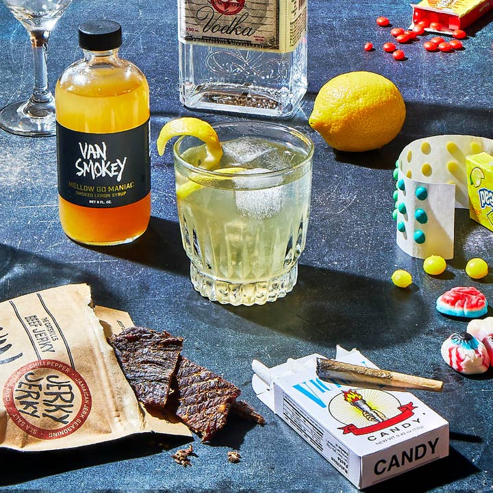 Mellow Go Maniac Smoked Lemon Syrup for wholesale by Van Smokey