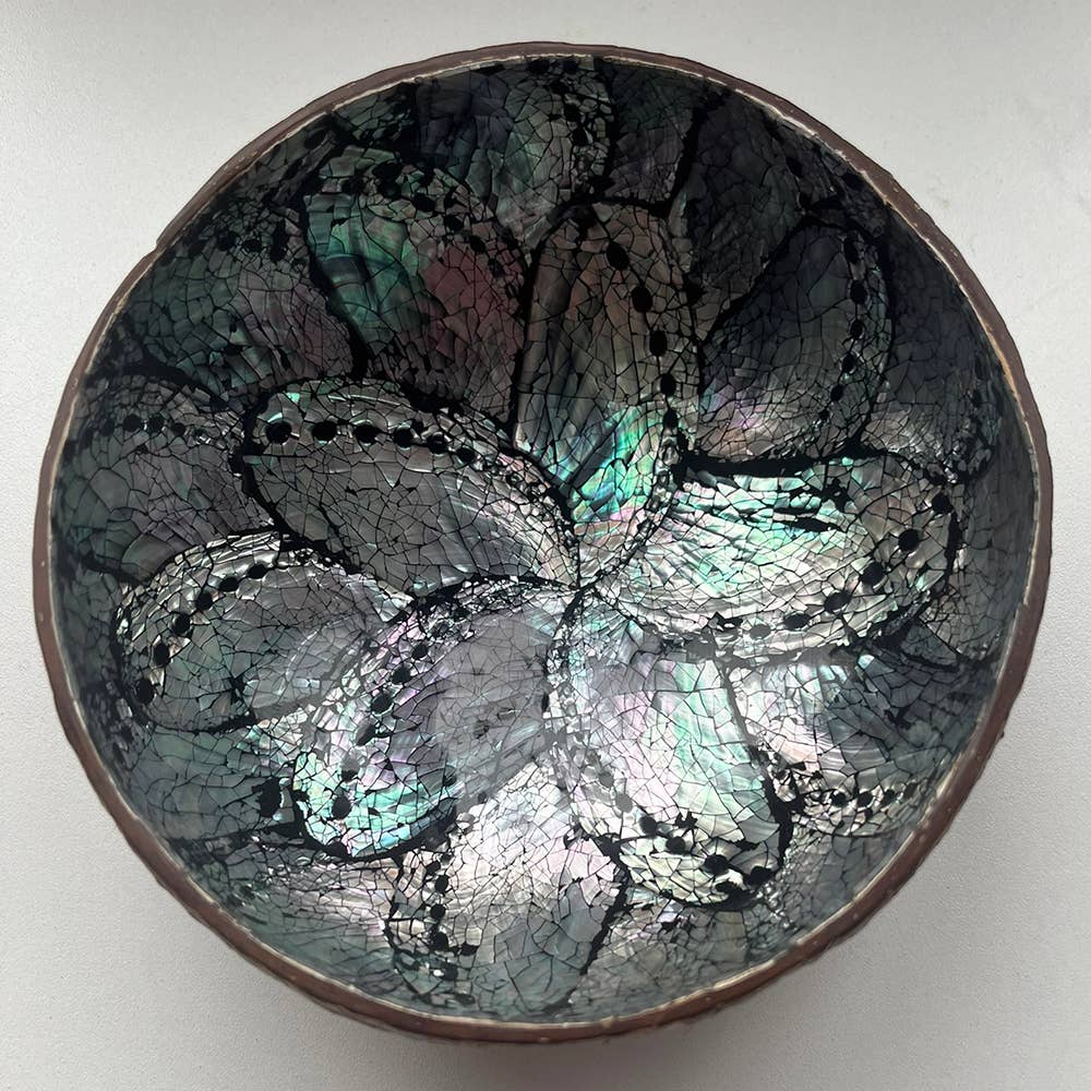 VIE – Engroshandel Pyntetallerken/skål – Skaalskål i kokosnøddeskal med abaloninlæg3