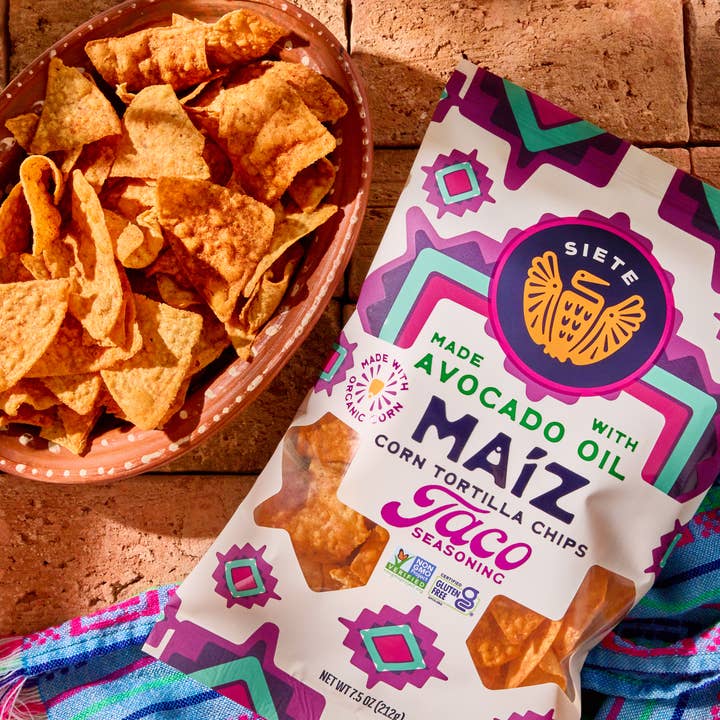 Siete Foods - Wholesale Chips - Maíz Taco Seasoning Corn Tortilla Chips - 18pk1