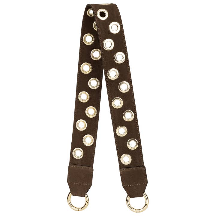 BAG STRAP - Berlin chocolate Stud - light gold for wholesale by TIEFENBACHER LEHMANN