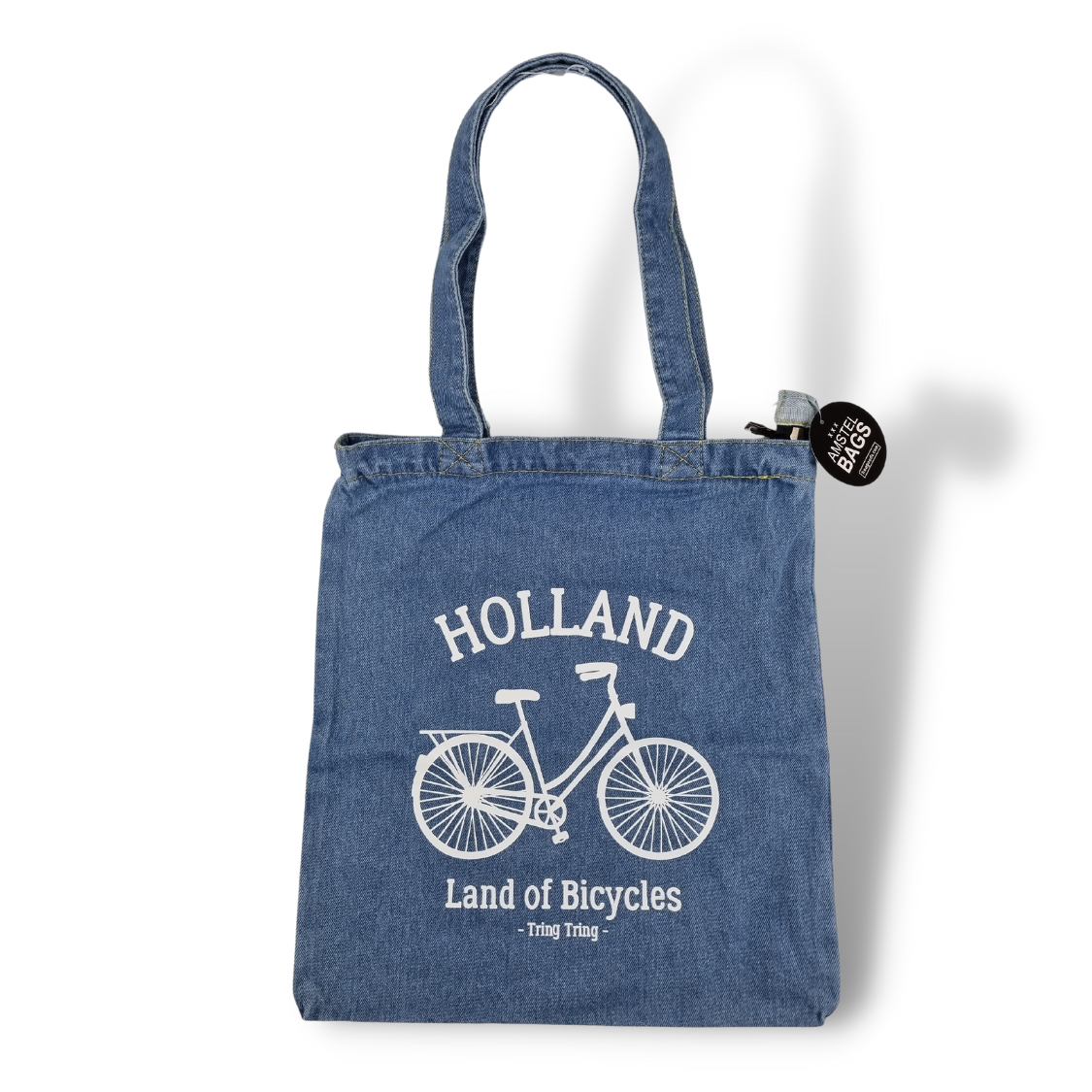 TRAAGOODS.COM - Wholesale Tote Bag - Women's - Amstel Shoulderbag Light Blue Bike Holland0
