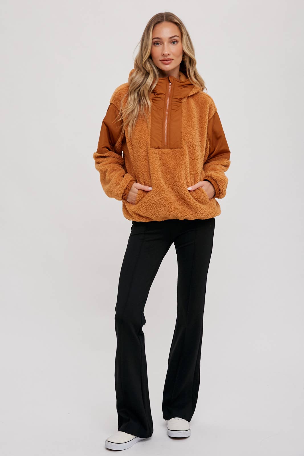 Bluivy - Wholesale Hoodie - Women's - FAUX SHEARLING CONTRAST HOODIE27