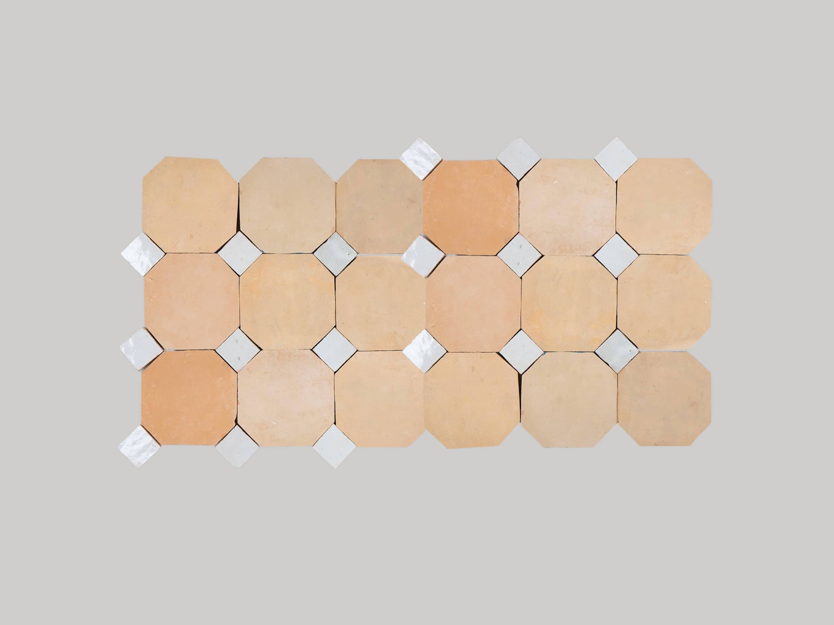 Moroccantastics - Wholesale Wall Tile - Handcrafted Natural & White Moroccan Zellige Tiles – Octagon & Bouchon Patterns1