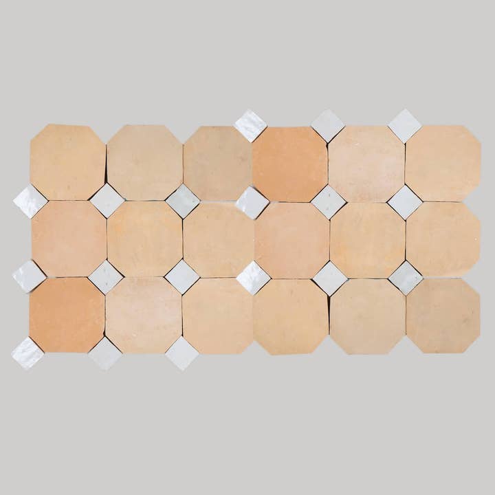 Moroccantastics - Wholesale Wall Tile - Handcrafted Natural & White Moroccan Zellige Tiles – Octagon & Bouchon Patterns1