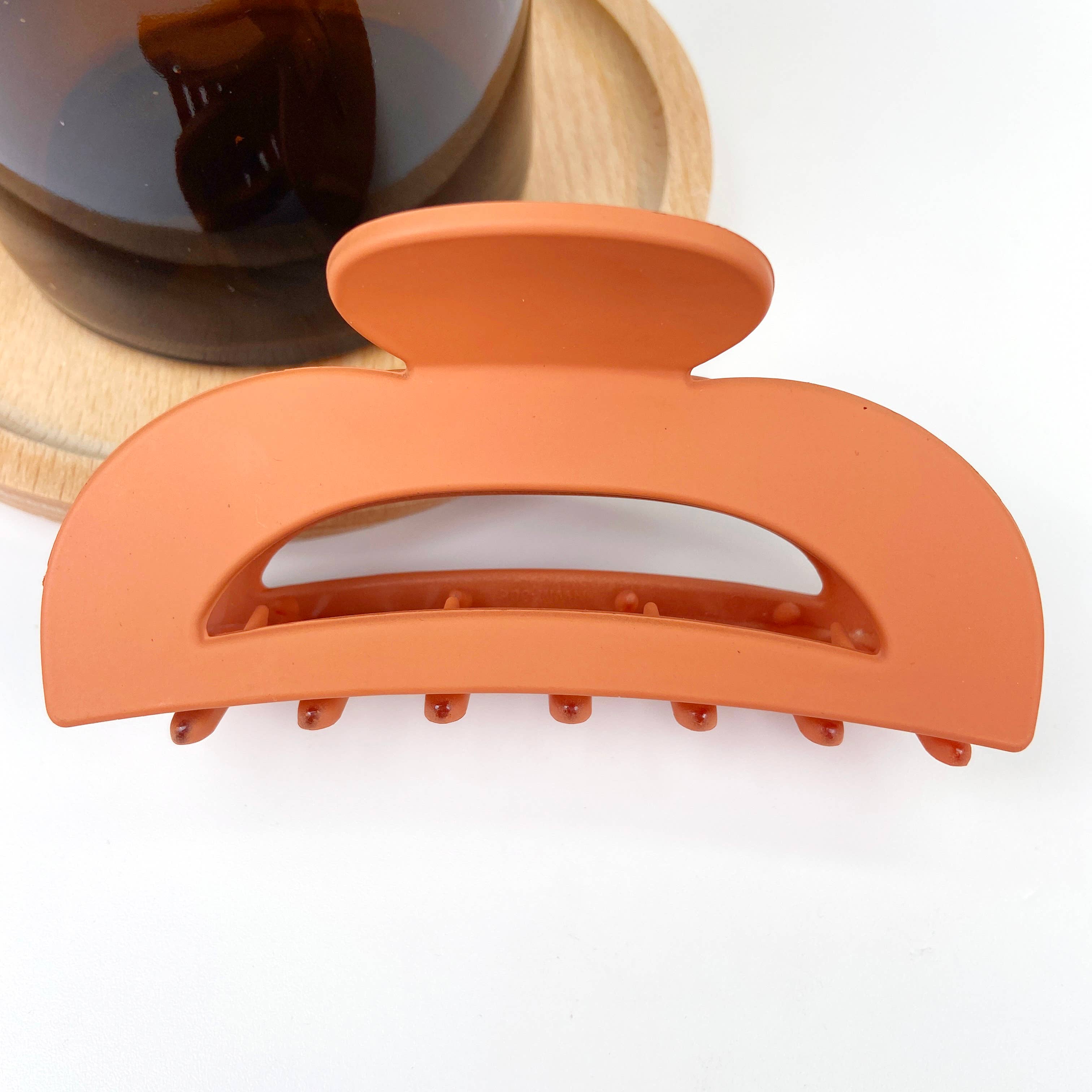 SoapElenGlen - Wholesale Hair Clip - Women's - 3.54" half circle frosted design hair clip2