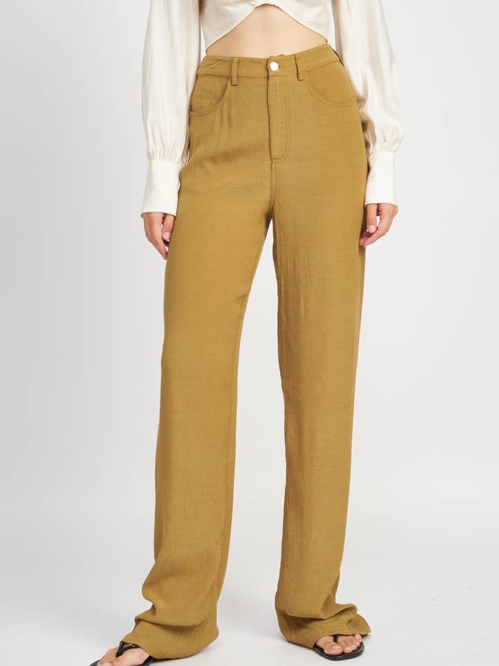 HIGH WAIST PANTS WITH CONTRAST STITCHING for wholesale by Emory Park
