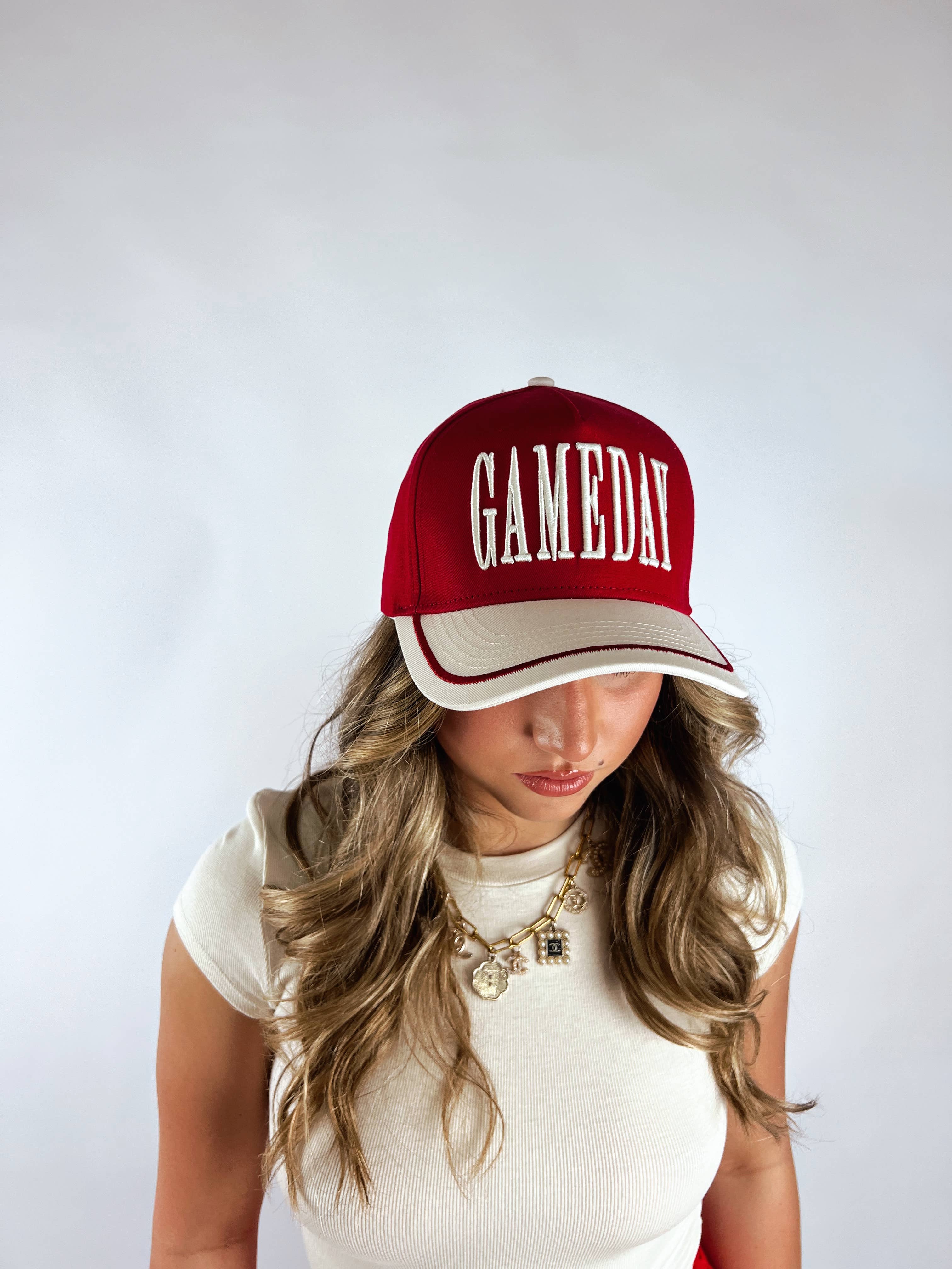 Social Statement - Wholesale Trucker Hat - Unisex - GAMEDAY Vintage Trucker Hat-Red1