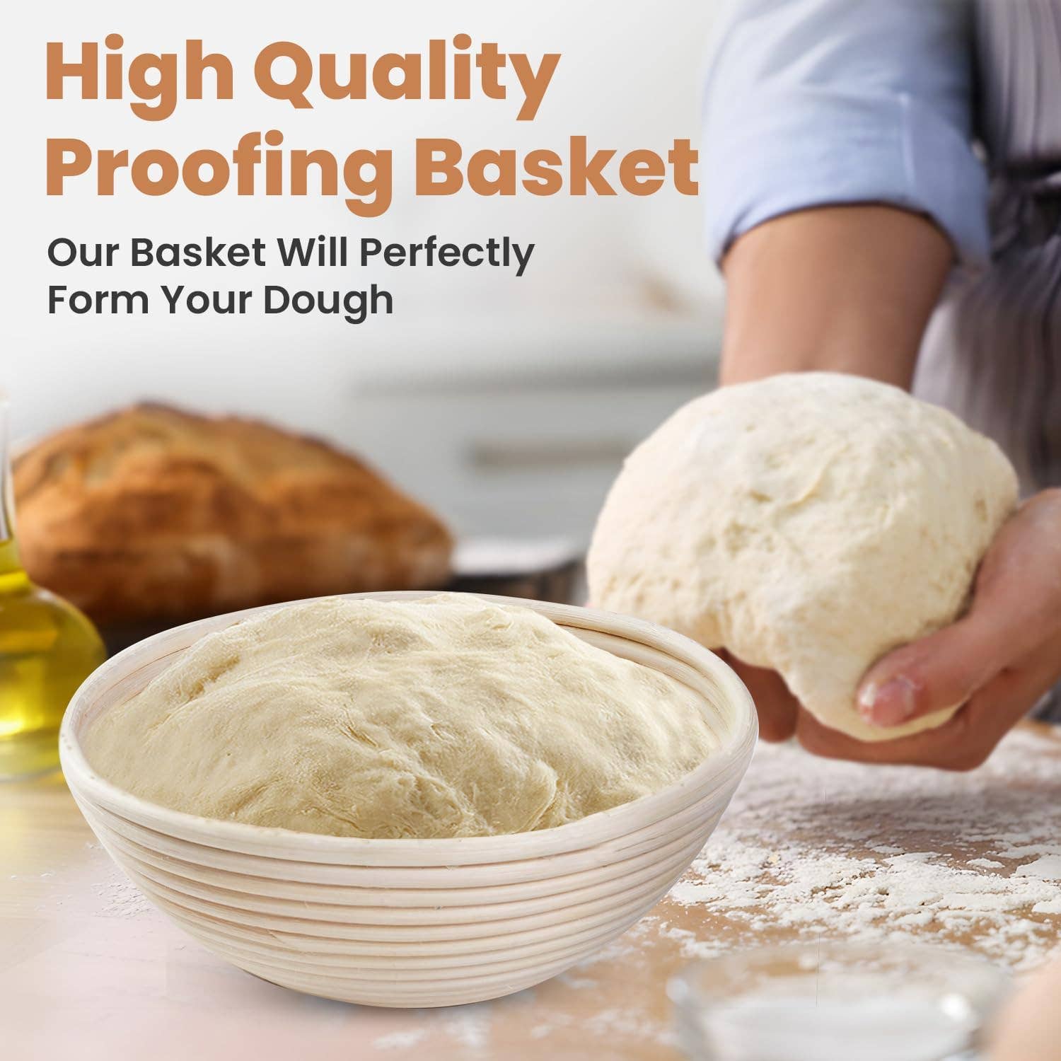 MEHIAZ - Wholesale Bread Pan - Bread Proofing Basket -Round Bread Proofing basket Box3