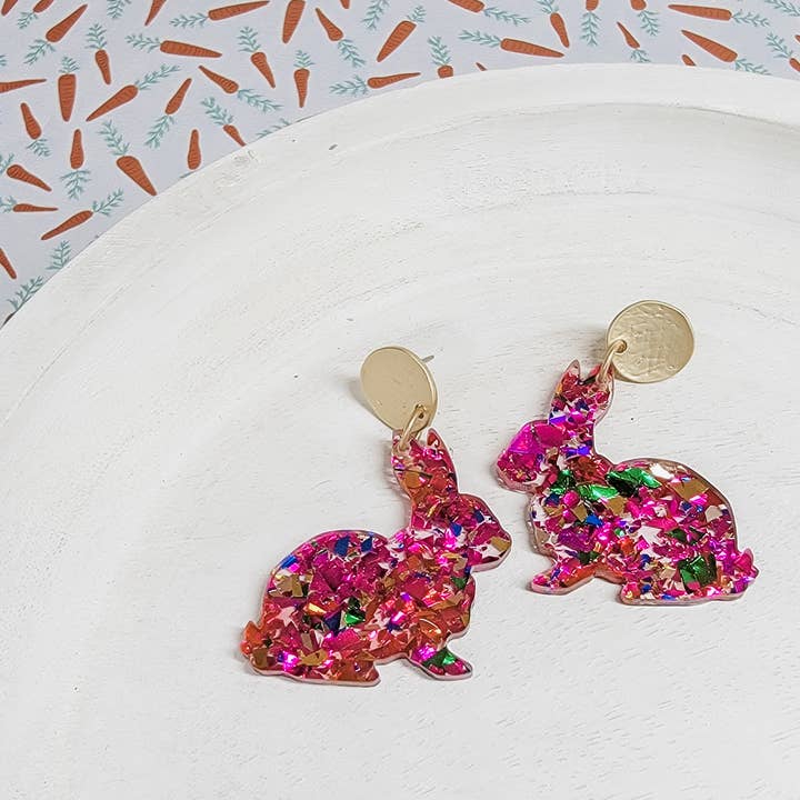 Rosa Confetti Bunny Örhängen för wholesale av Krafts By Kassy