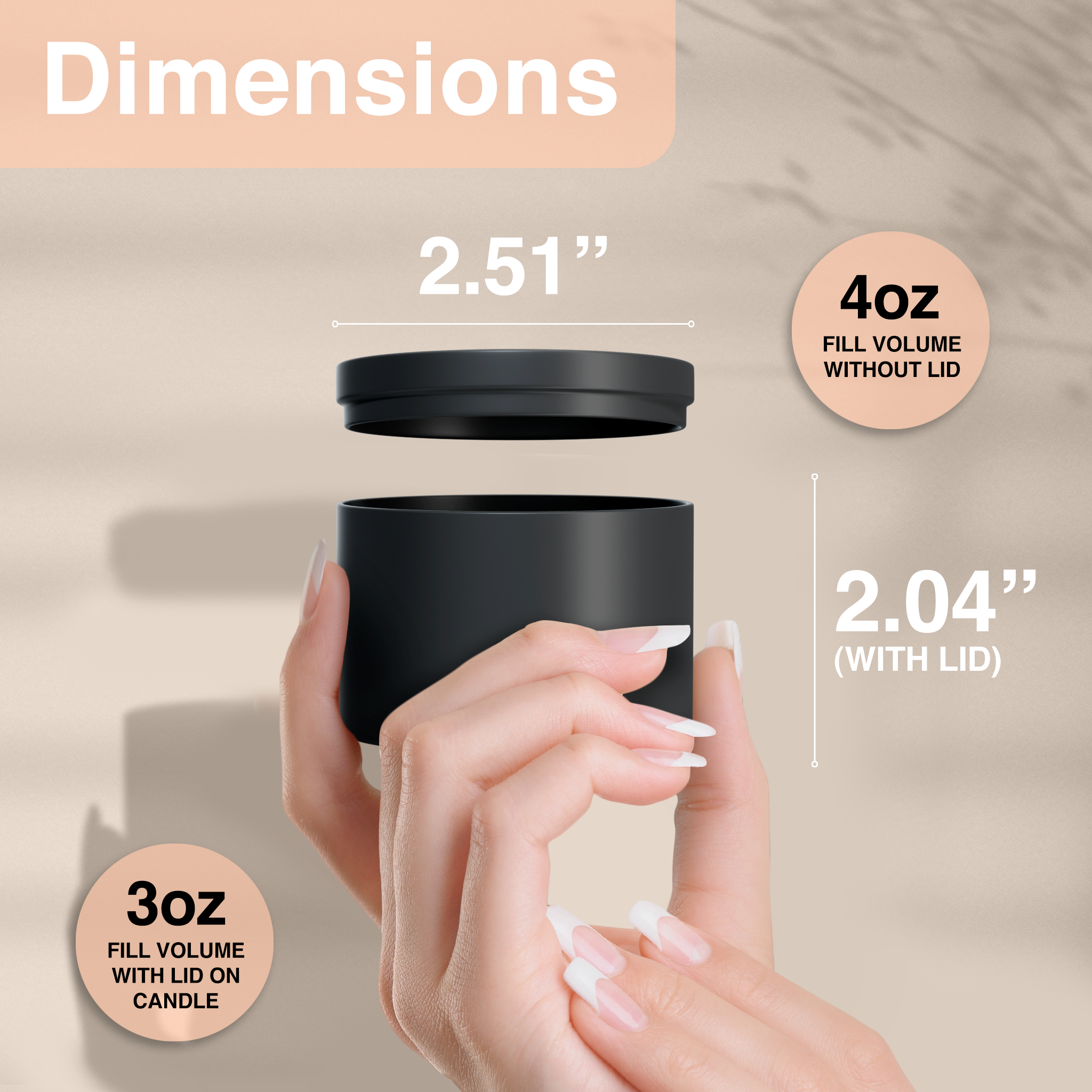 True Candle - Wholesale Candle holder - True Candle 24 4oz Candle tins - Matte Black3