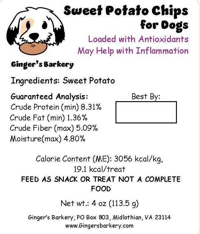 Ginger's Barkery – snacks e guloseimas - Cão por atacado – Batata-doce3