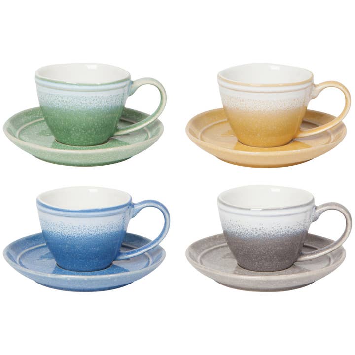 Danica Outlet Store - Wholesale Coffee/Tea Cup - Heirloom Mineral Espresso Cups and Saucers Set of 4