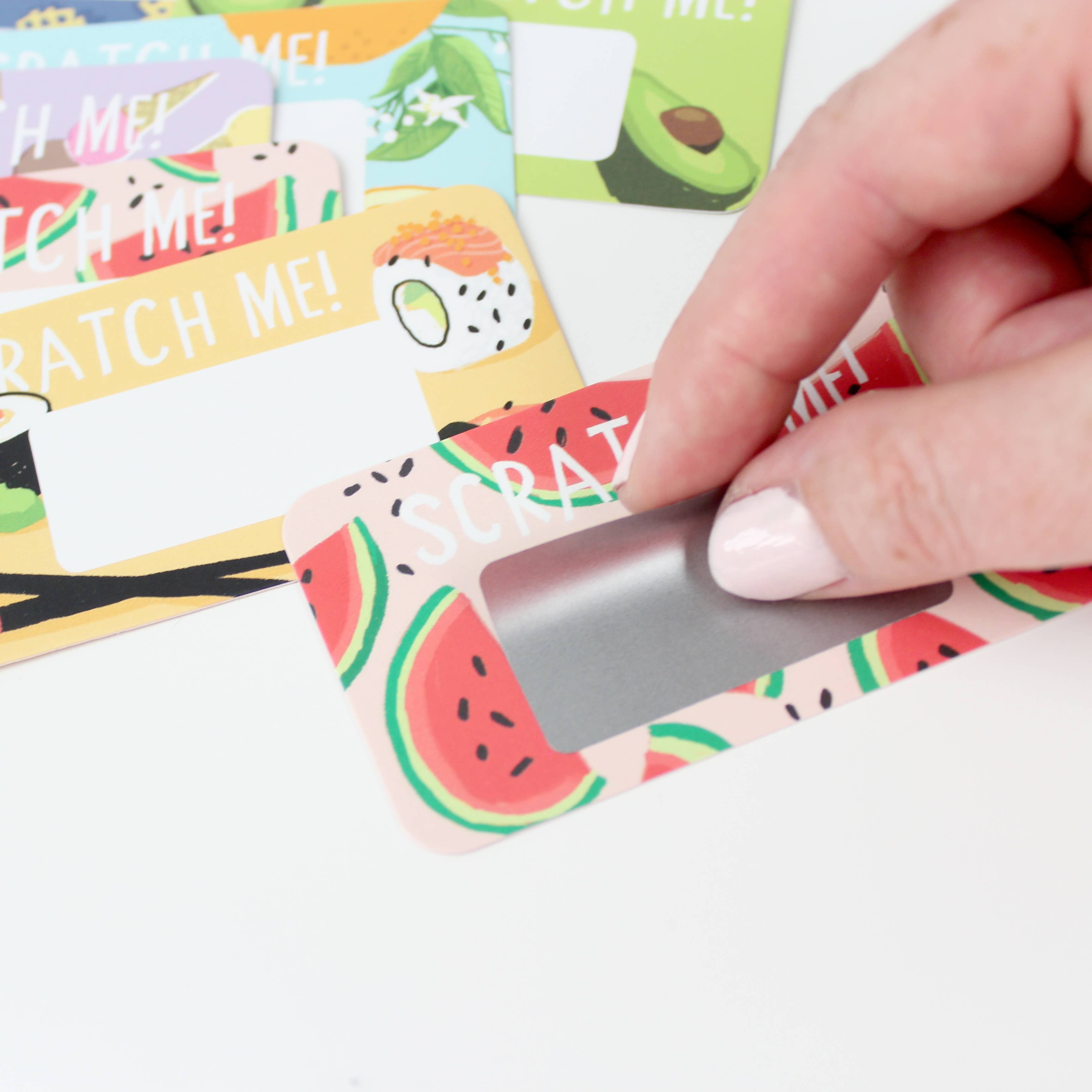 Inklings Paperie - Wholesale Stationery/Notecard Set - Scratch-off Lunchbox Notes - Foodie5