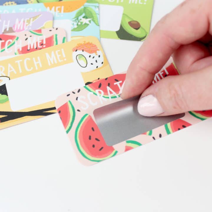 Inklings Paperie - Wholesale Stationery/Notecard Set - Scratch-off Lunchbox Notes - Foodie5
