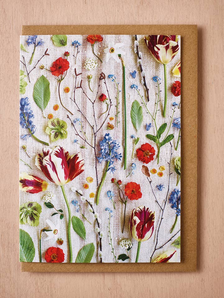 'The Eclectic Garden' Greetings Card for wholesale by Jane Scott Flowers