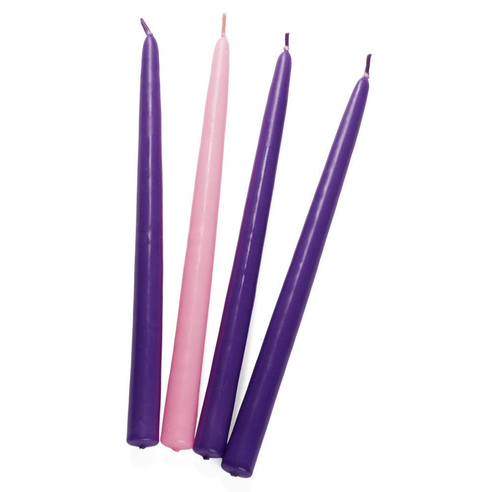 Factory Direct Craft - Wholesale Tapered Candle/Candlestick - Box of Traditional Advent Taper Candles (Pack of 4)5