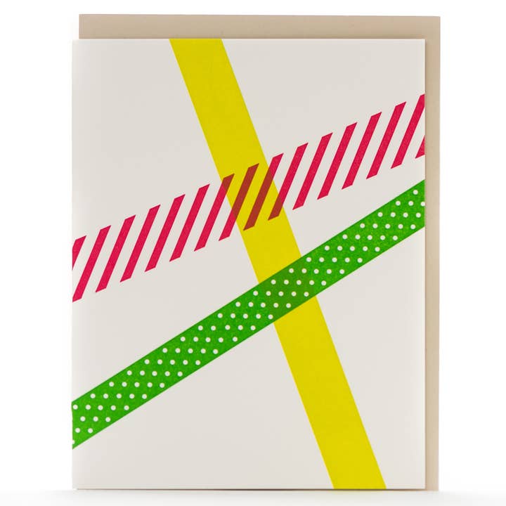 Holiday Washi bandkort för wholesale av Porchlight Press Letterpress