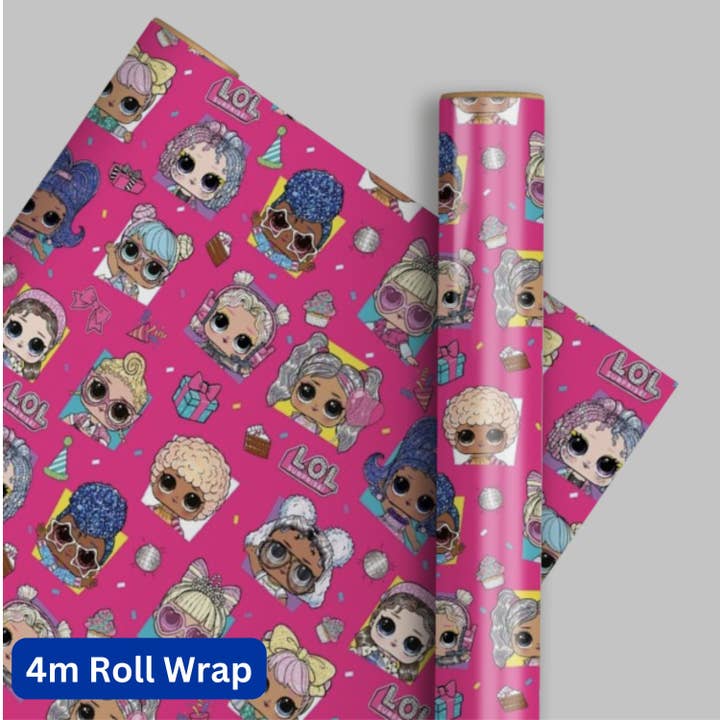 LOL Surprise 4m Roll Wrapping Paper for wholesale by Danilo Promotions Ltd