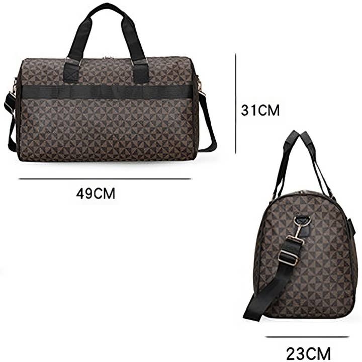 Diacly - Wholesale Weekender Bag - Women's - Monogram Vegan Leather Duffle Bag with Handle2