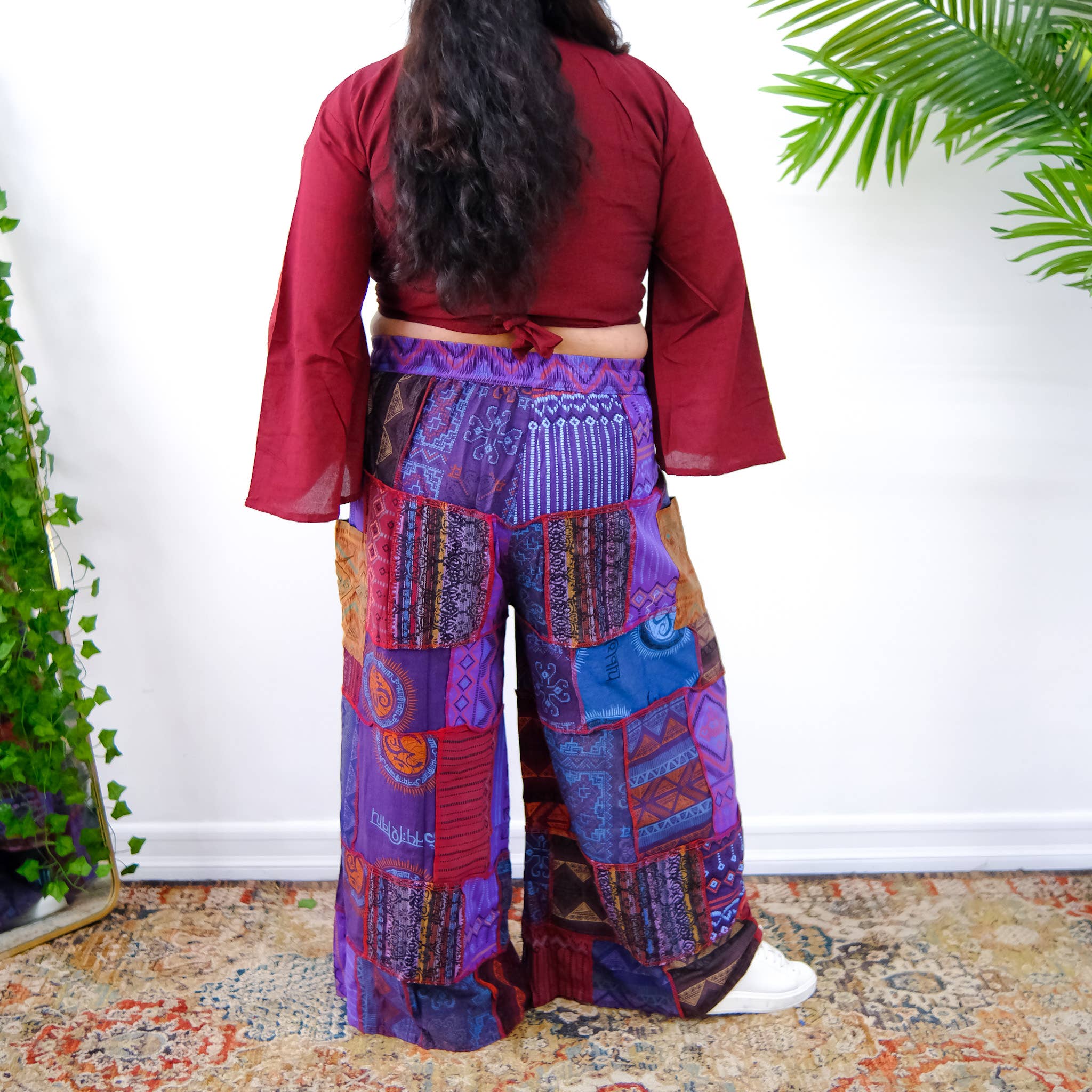 Karma Nepal Crafts – Großhandel Hose – Damen – Handgewebte bunte Boho-Palazzo-Hose aus Patchwork11